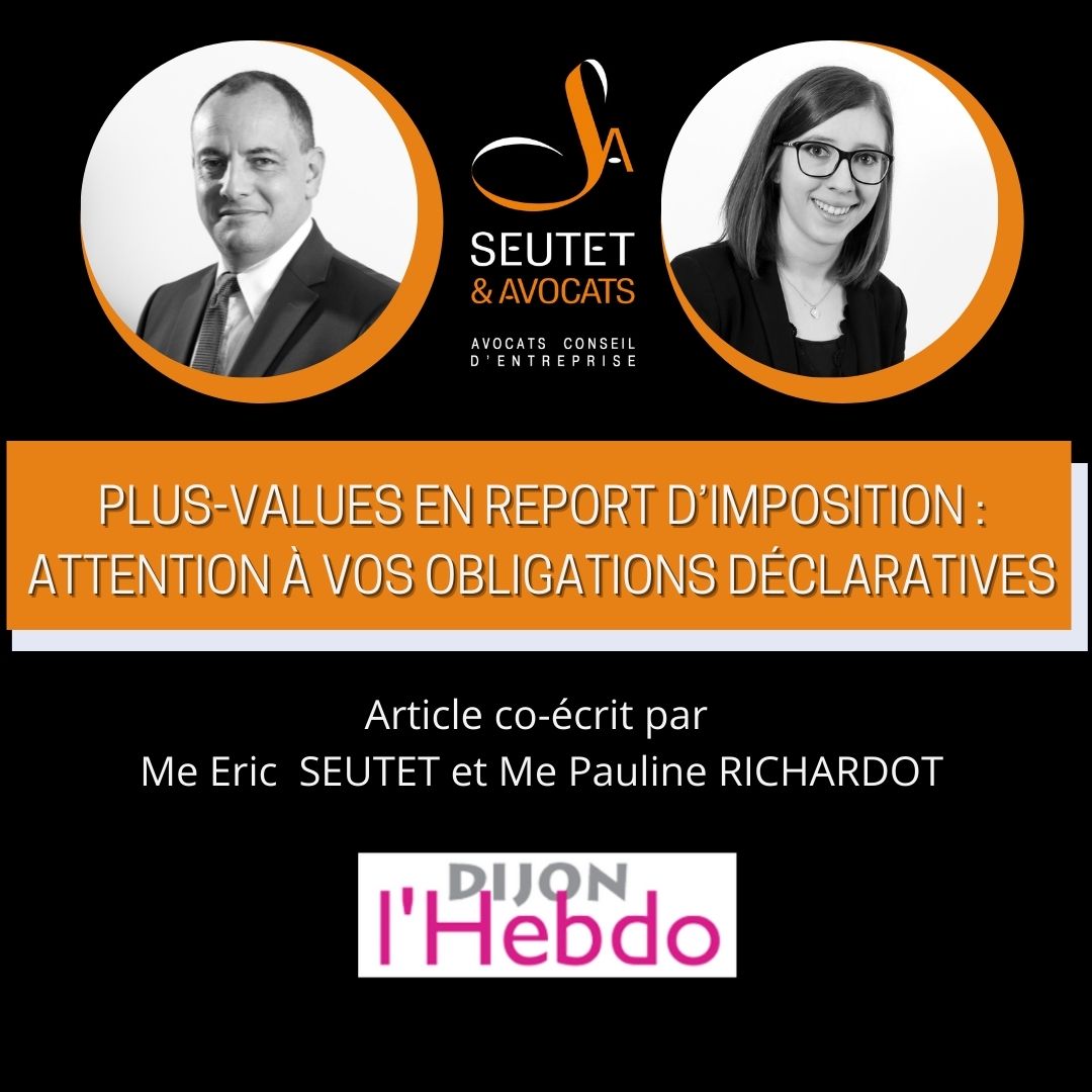 Cabinet Seutet Avocats Plus Values En Report Dimposition Attention